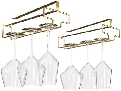 2Pcs Wine Glass Hanger - Quick-Install No-Drill Stemware Organizer