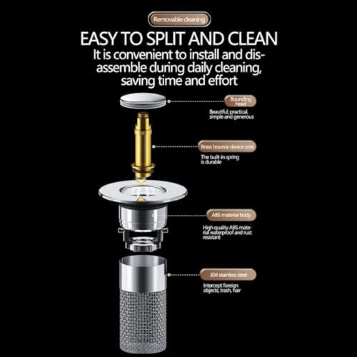 Universal Stainless Steel Drain Strainer for Bathroom Sink