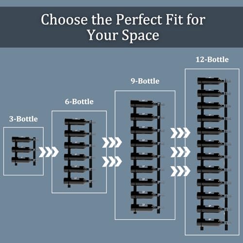6-Bottle Black Metal Wall Mounted Wine Rack - Modern Industrial Style