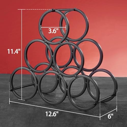 GeLive 6-Bottle Tabletop Wine Rack Frosted Iron