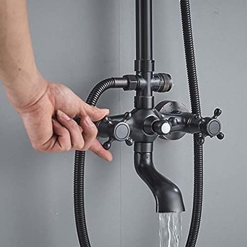 TECKI Dual Handle Bath Shower Set with Handshower and 8 Rainfall Showerhead