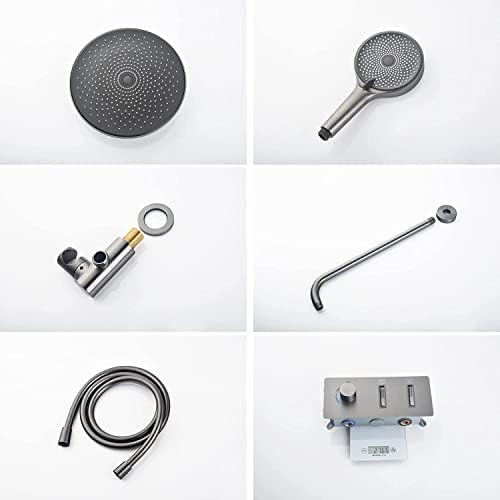 White Wall Mounted Shower System with Rain and Handheld Heads 1