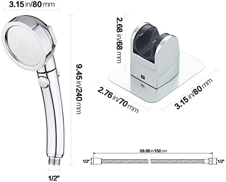 KAIYING Handheld Shower Head with 3 Spray Modes and ONOFF Switch