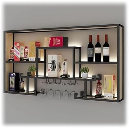 Industrial Wine Racks Wall Mounted for Home Bar Display