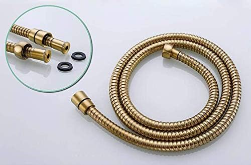 Brushed Gold Brass Rain Shower Combo Set with Handheld and Diverter Valve