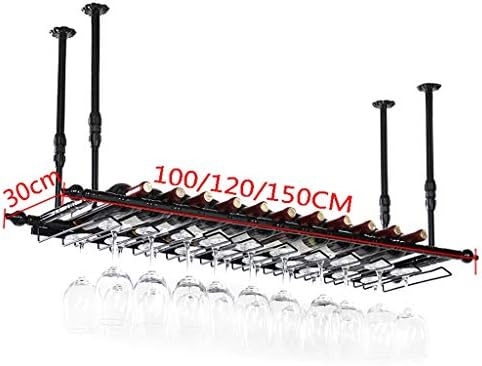 ZJDYDY Hanging Wine Rack - Black 120x30cm