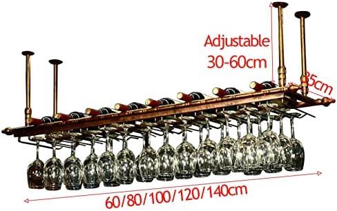 Ceiling Hanging Bar Wine Rack - 80x3cm Wrought Iron Storage Shelf