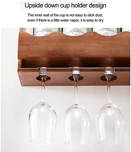 Wall-Mounted Wine Glass Rack Wooden Design Eco-Friendly Storage