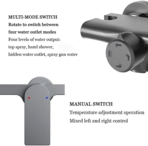 Adjustable Rainfall Shower System with Handheld and Bidet