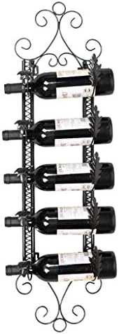 LASEVE Wall-Mounted Wine Rack 5 Bottles Capacity Rustic Industrial Design