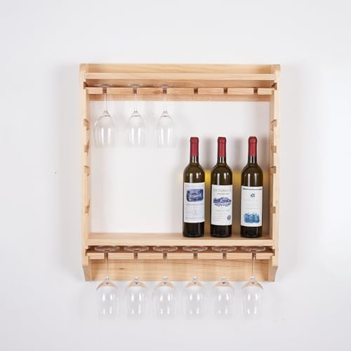 18 Bottle Wall Wine Rack with Glass Holder 1