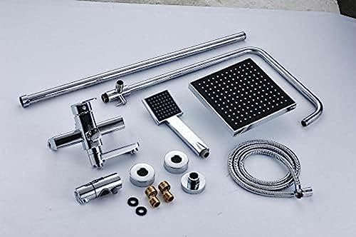 TECKI Rainfall Shower Faucet System with Handheld and Wall-mounted Mixer Set
