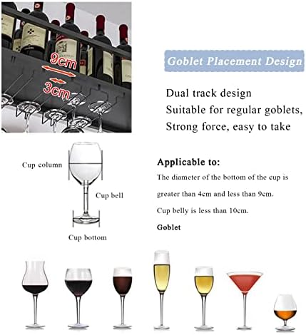 ZJDYDY Wall-Mounted Wine Rack with Glass Holder