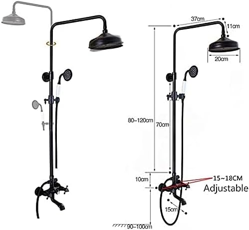 TECKI Dual Handle Bath Shower Trim System Black Brass