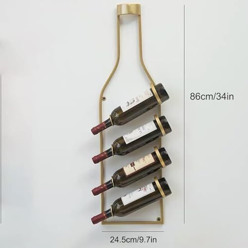 MeyeLo Wall-Mounted Gold Wine Rack