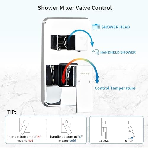 Hamckay 8 Inch Chrome Shower Faucet Set
