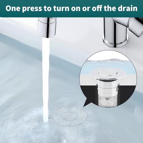EMVANV 2pcs Pop-up Sink Stopper with Hair Catcher