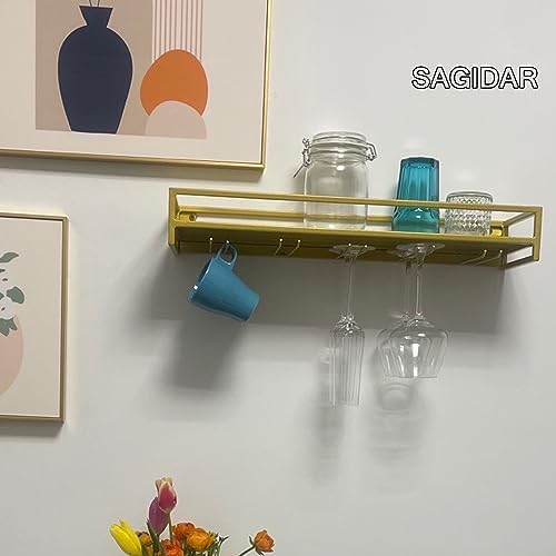 SDdPulse Wall Mount Floating Wine Rack - 6080100cm BlackWhiteGold