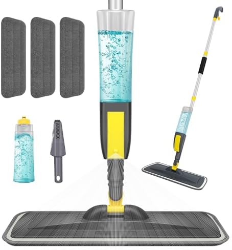 NileHome Spray Mop with 3 Washable Pads and 400 ml Refill Bottle