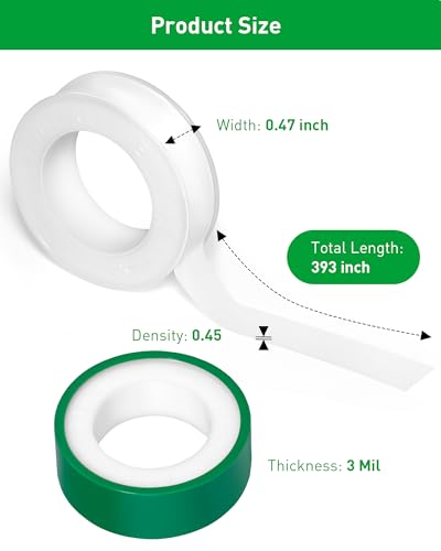 3 Roll Teflon Pipe Sealing Tape for Extreme Temperatures