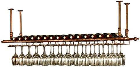 Ceiling Hanging Bar Wine Rack - 80x3cm Wrought Iron Storage Shelf