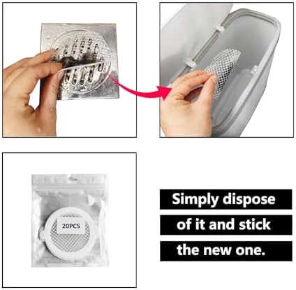 20 Pcs 4 Inch X 4 Inch Disposable Drain Hair Catcher Stickers