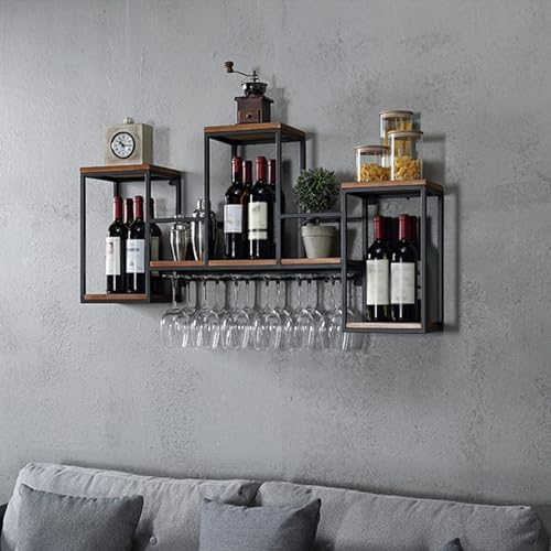ERICAT Wall Mounted Wine Racks Black