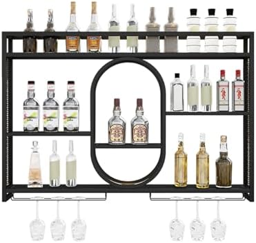 JIAOCKJIAO Wall Mounted Wine Rack with 3 Tiers