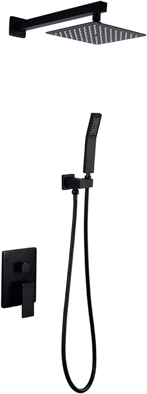 Black Rainfall Shower System with Handheld Head