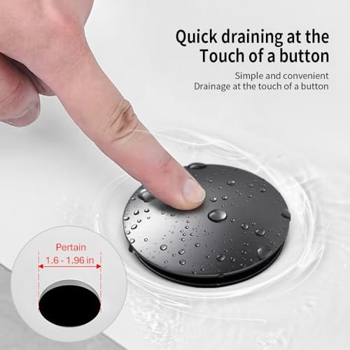 YZZY Bathroom Sink Pop-up Drain with Overflow and Hair Catcher