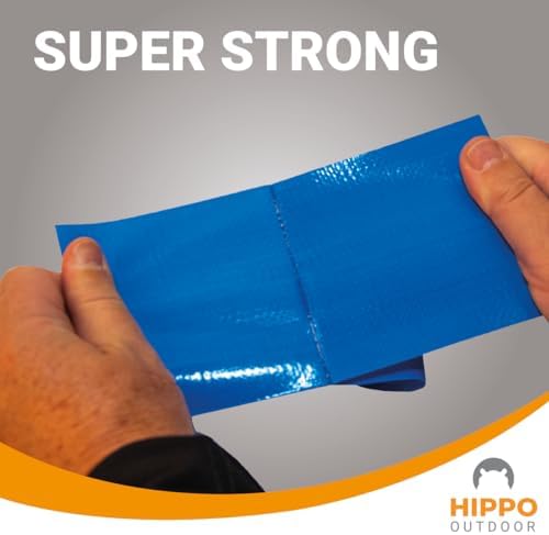 HIPPO OUTDOOR Heavy Duty Tarpaulin Repair Tape 16ft Roll Blue UV Waterproof