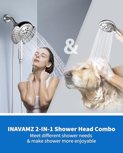 INAVAMZ 25GPM Rain Handheld Shower Head Combo