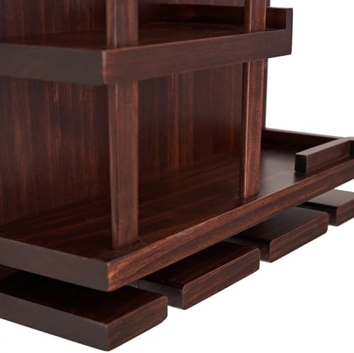 Wall-Mounted Wine Rack with Cup Holder and 4 Bottle Capacity