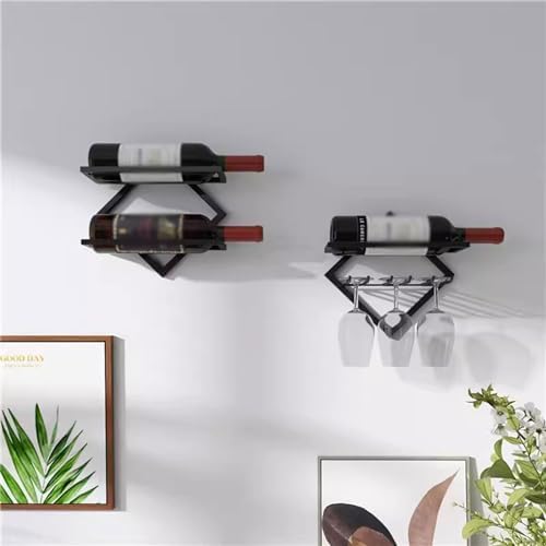 White Wall-Mounted Wine Rack with Triangular Design