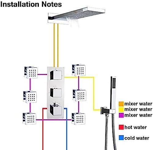 8 Inch Rain Shower Head System with Thermostatic Valve