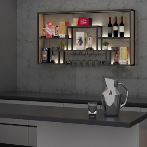 Industrial Wine Racks Wall Mounted for Home Bar Display