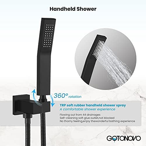 gotonovo 10 Inch Rain Shower Head System with Handheld Sprayer and Tub Spout