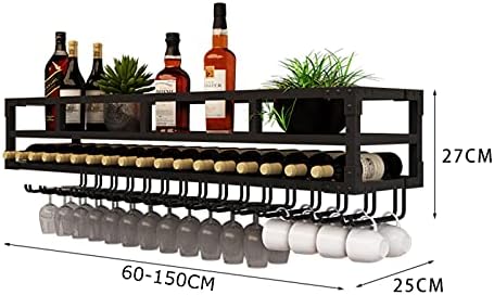 2-Layer Wall-Mounted Wine Rack Wrought Iron