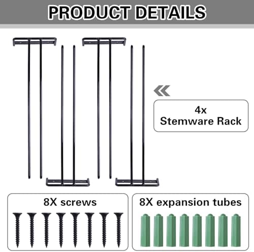 118 Inch Wine Glass Rack Set of 4 Metal Holder 1