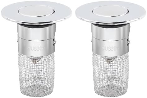 EMVANV 2pcs Pop-up Sink Stopper with Hair Catcher