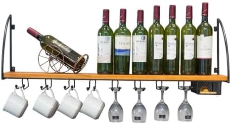 Industrial Style Wall Mounted Wine Rack Organizer