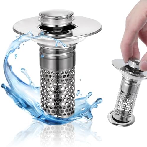 LLOUSSAK Drain Stopper with Anti-Clogging Basket
