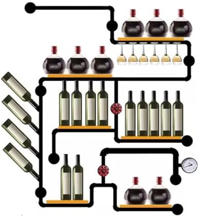 GRFIT Wall-Mounted Wine Rack Industrial Style 1