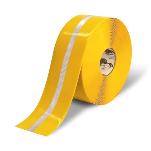 Mighty Line Heavy-Duty Reflective Floor Tape 4 Yellow 75 Roll
