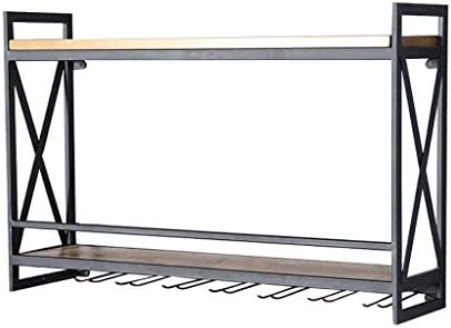 Solid Wood Iron Wall-Mounted Wine Rack