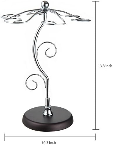 MyGift 6-Hook Wine Glass Holder with Scrollwork Design