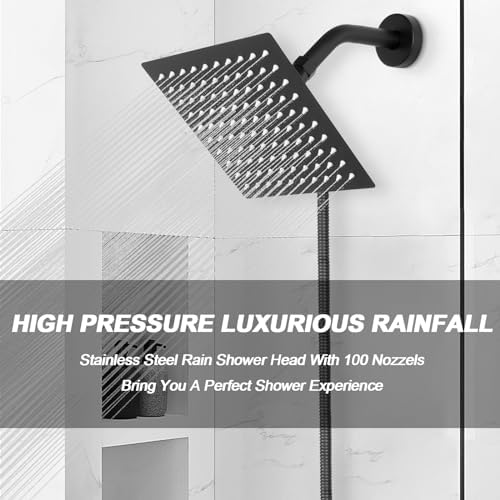 NearMoon Shower Head with 3 Settings and 5ft Hose - Matte Black