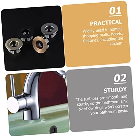 Gadpiparty 2Pcs Brass ABS Sink Overflow Cover