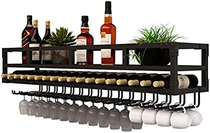 2-Layer Wall-Mounted Wine Rack Wrought Iron