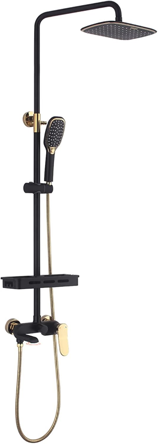 10 Inch Black Gold Shower System with 2 Mode Handheld